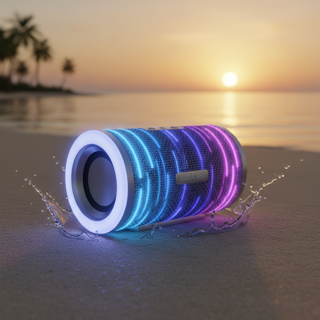Portable Bluetooth Speaker with LED Lights