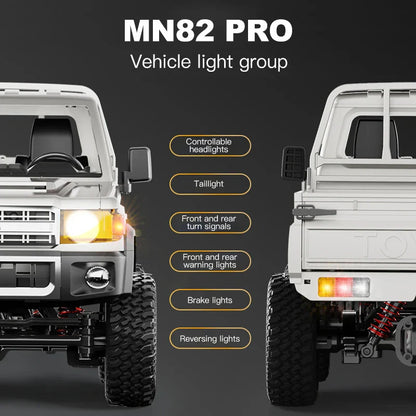 ZWN 1:12 RC Car MN82 PRO 4WD Off-Road Truck with Headlights