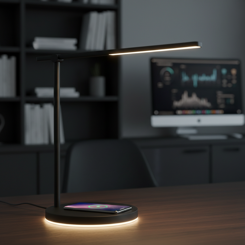 Smart LED Desk Lamp with Wireless Charger